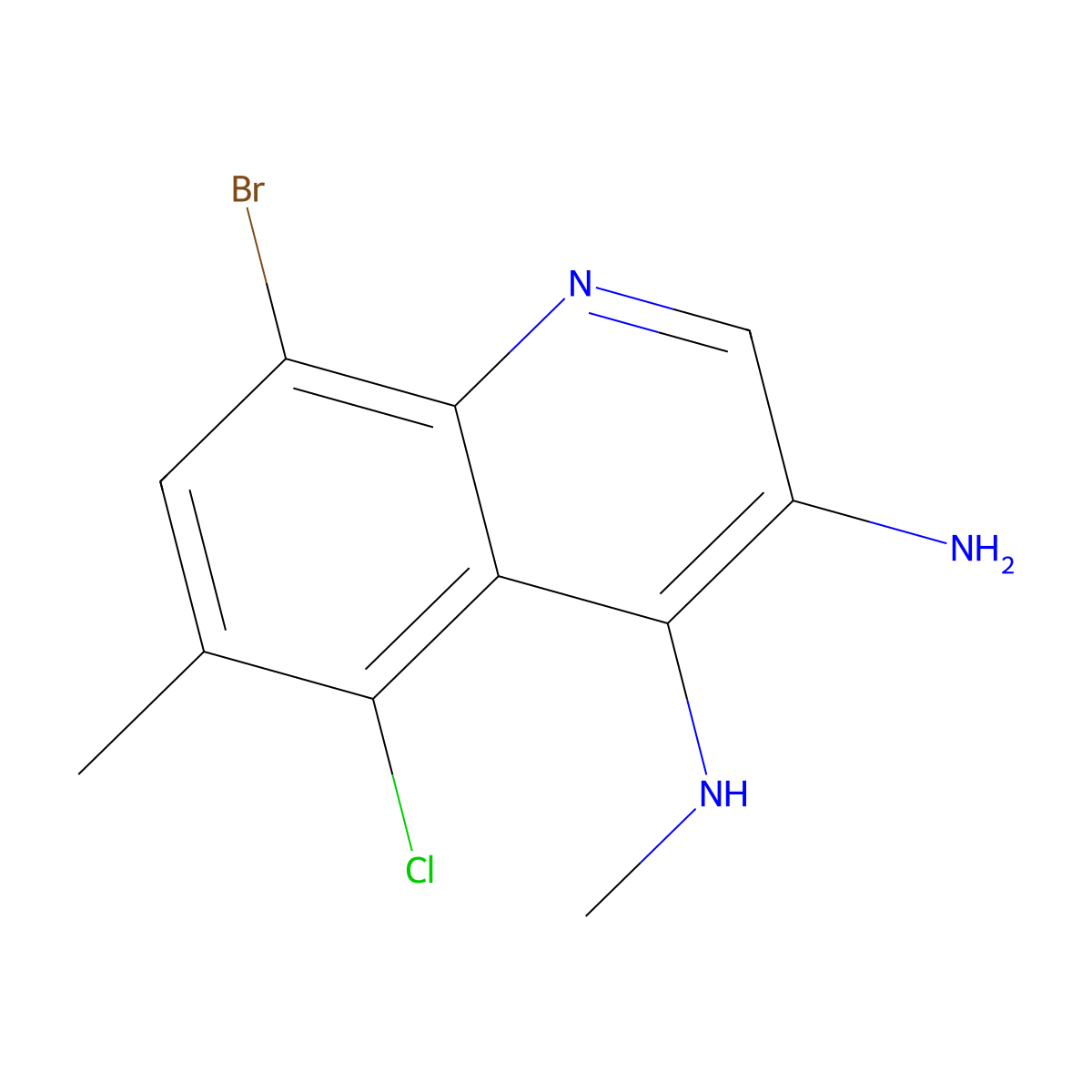 8-Bromo-5-chloro-N4,6-dimethylquinoline-3,4-diamine molecular structure, CAS 2092453-56-8