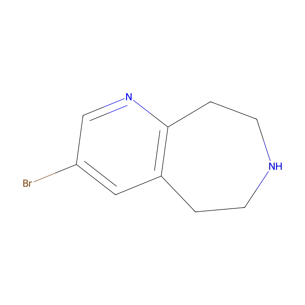 3-Bromo-5H,6H,7H,8H,9H-pyrido[2,3-d]azepine molecular structure, CAS 2092453-70-6