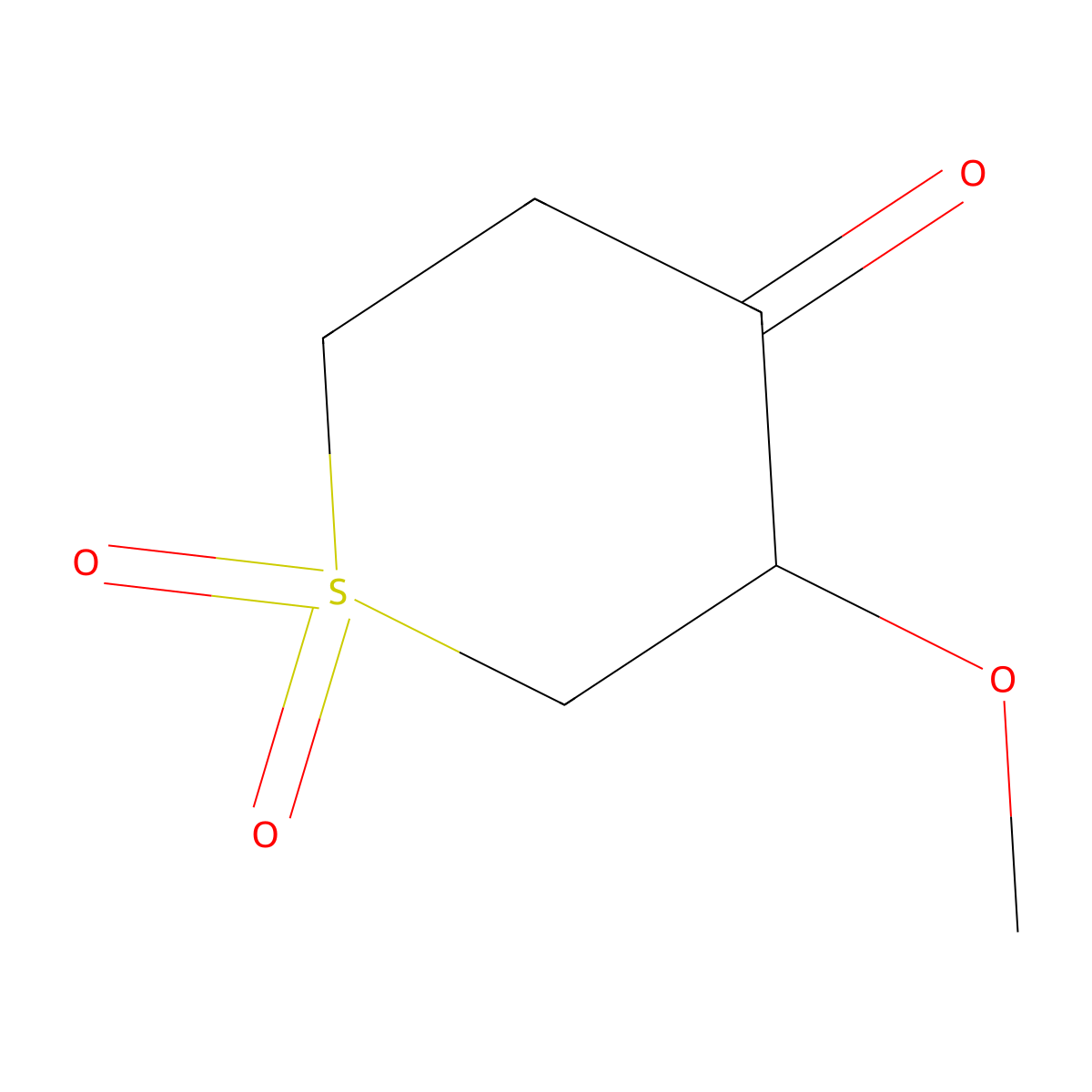 3-Methoxy-1lambda6-thiane-1,1,4-trione molecular structure, CAS 2092453-75-1