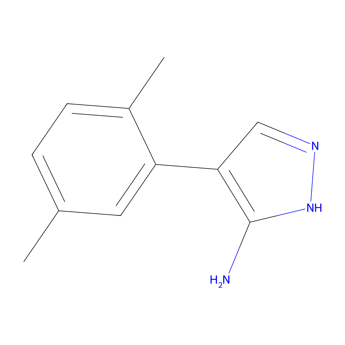 4-(2,5-dimethylphenyl)-1H-pyrazol-5-amine molecular structure, CAS 2092454-35-6
