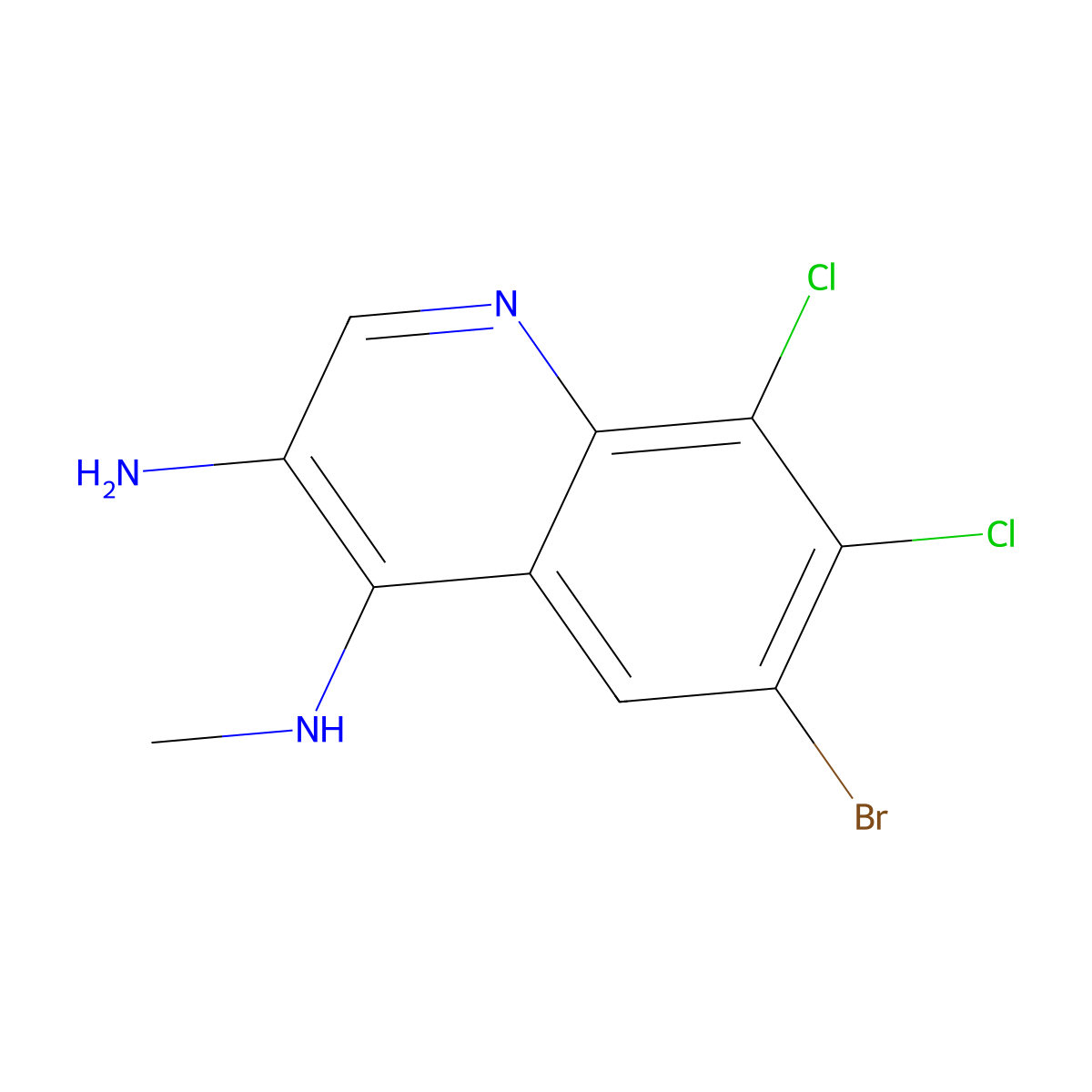 6-Bromo-7,8-dichloro-N4-methylquinoline-3,4-diamine molecular structure, CAS 2092458-66-5