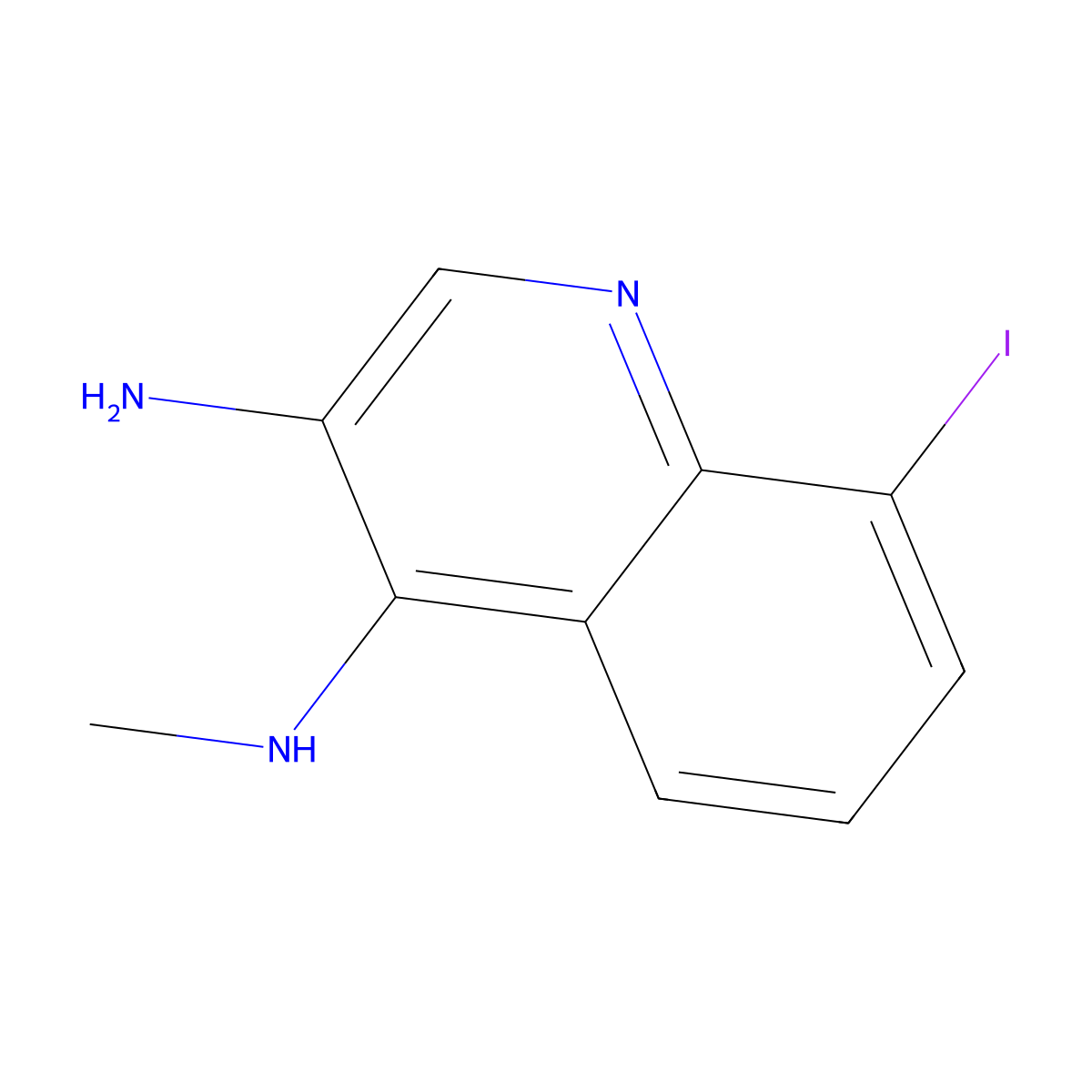 8-Iodo-N4-methylquinoline-3,4-diamine molecular structure, CAS 2092458-78-9