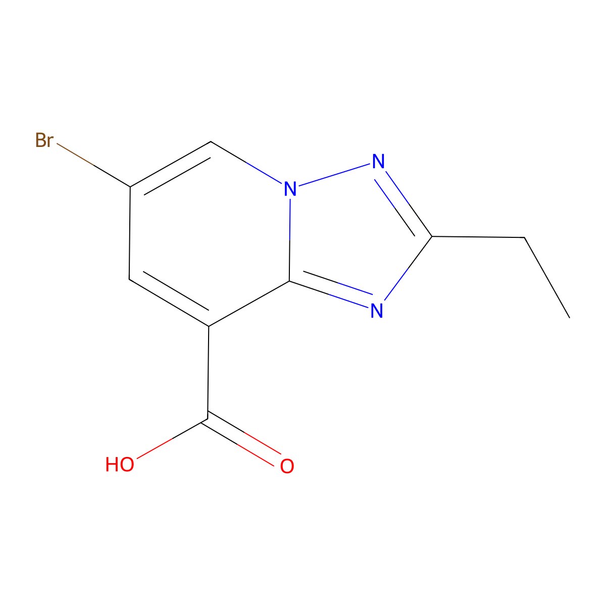 6-Bromo-2-ethyl-[1,2,4]triazolo[1,5-a]pyridine-8-carboxylic acid molecular structure, CAS 2092459-47-5