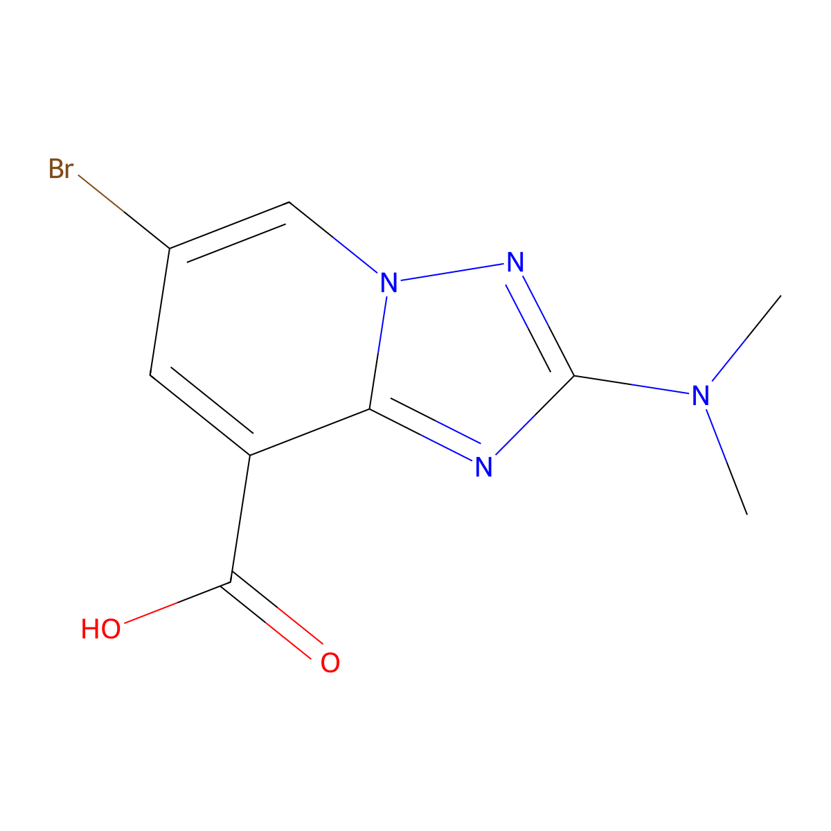6-Bromo-2-(dimethylamino)-[1,2,4]triazolo[1,5-a]pyridine-8-carboxylic acid molecular structure, CAS 2092459-52-2