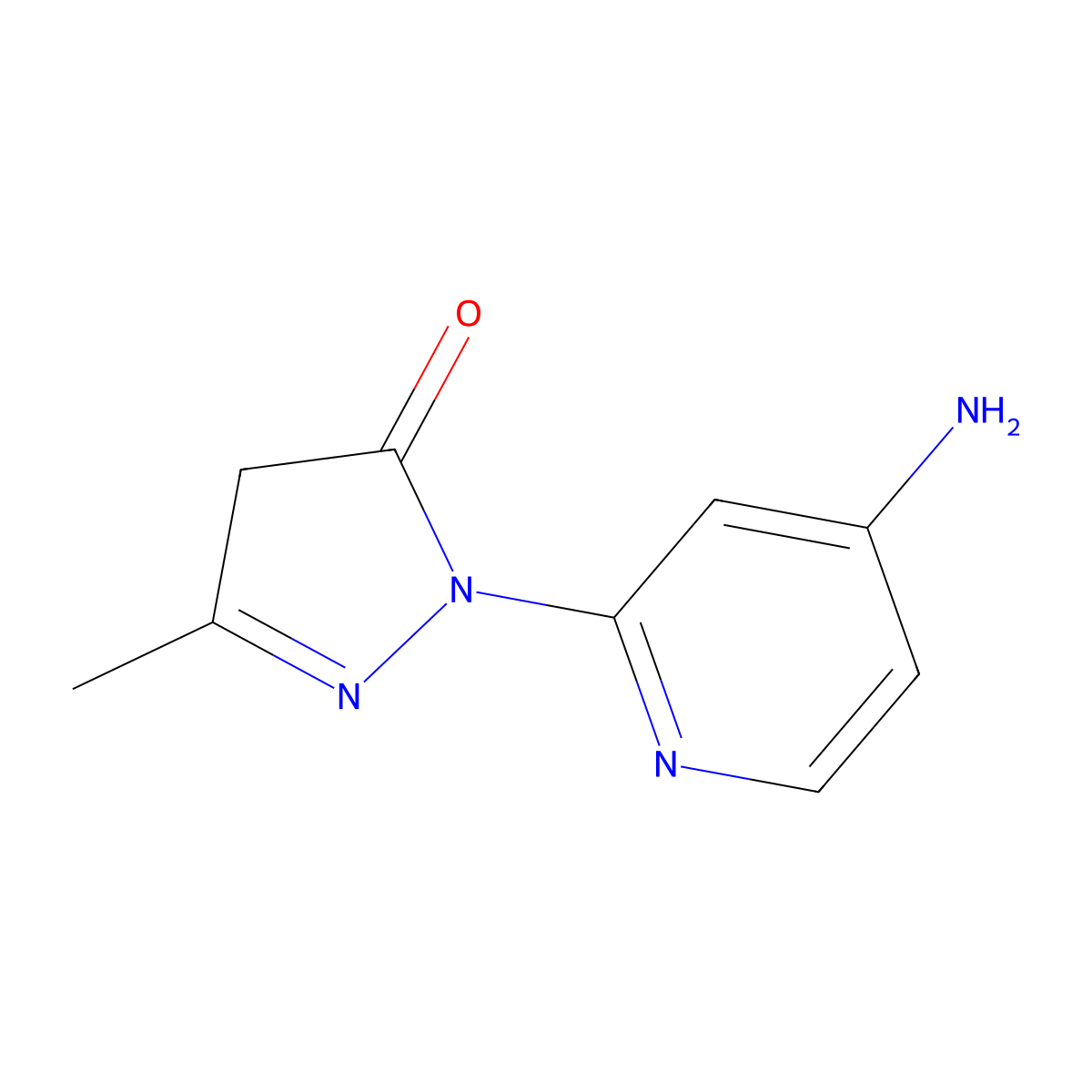 1-(4-Aminopyridin-2-yl)-3-methyl-4,5-dihydro-1H-pyrazol-5-one molecular structure, CAS 2092459-68-0