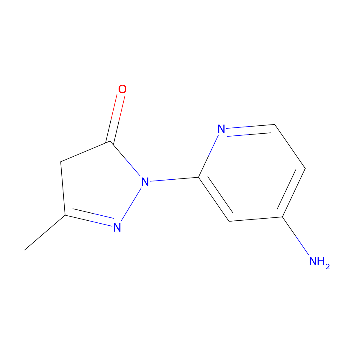 1-(4-Aminopyridin-2-yl)-3-methyl-4,5-dihydro-1H-pyrazol-5-one molecular structure, CAS 2092459-68-0