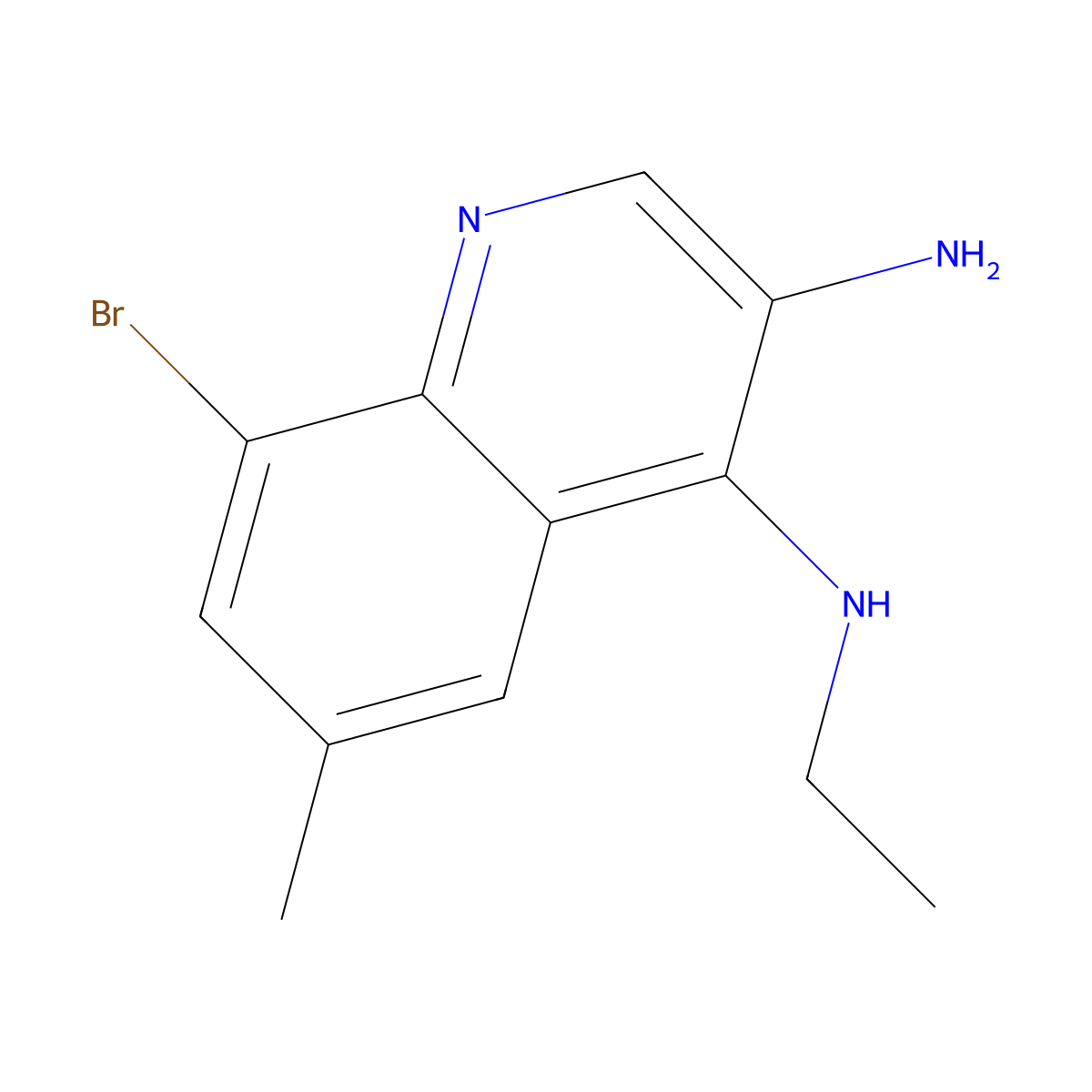 8-Bromo-N4-ethyl-6-methylquinoline-3,4-diamine molecular structure, CAS 2092459-90-8
