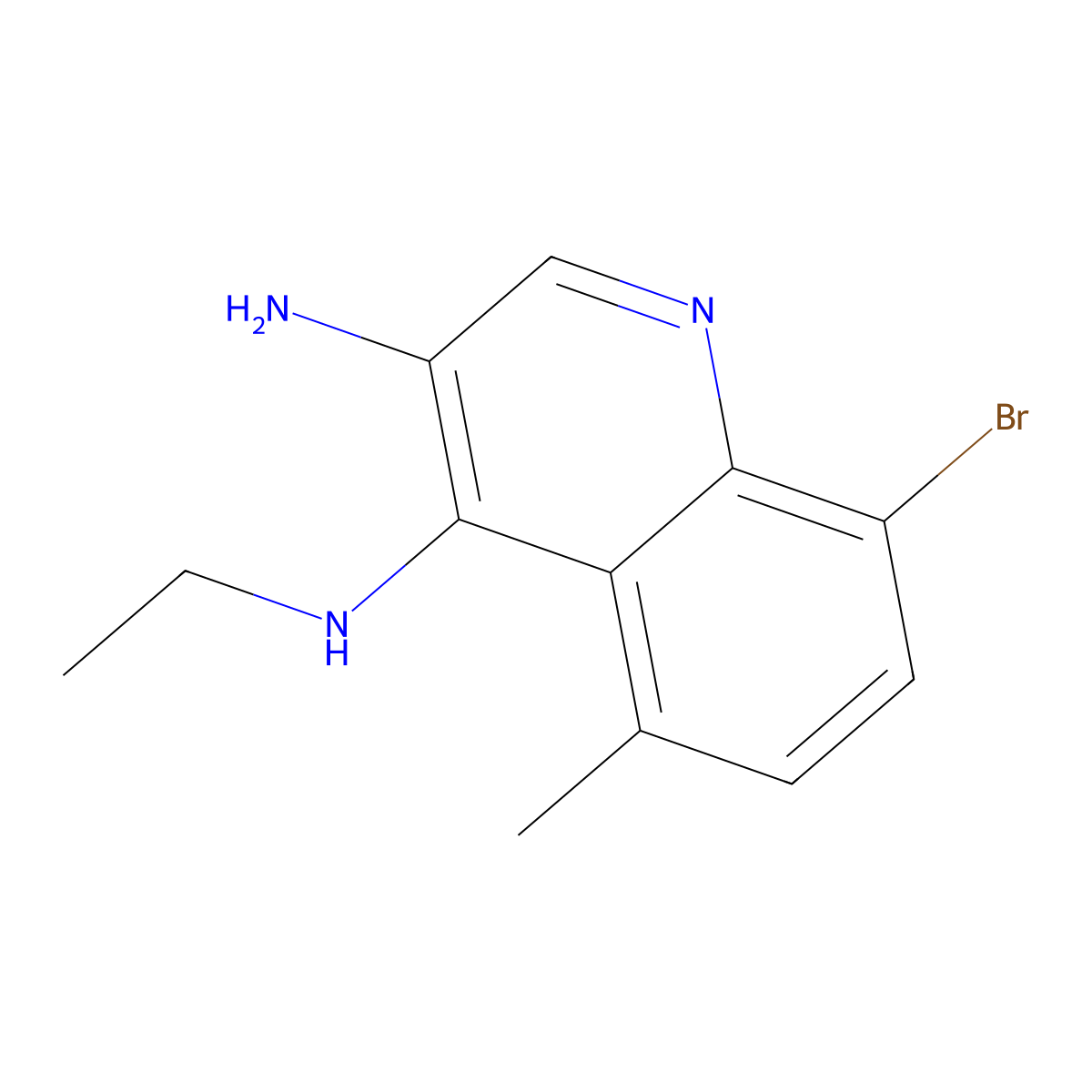8-Bromo-N4-ethyl-5-methylquinoline-3,4-diamine molecular structure, CAS 2092459-91-9