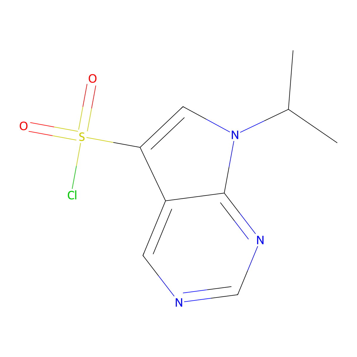 7-(Propan-2-yl)-7H-pyrrolo[2,3-d]pyrimidine-5-sulfonyl chloride molecular structure, CAS 2092460-14-3