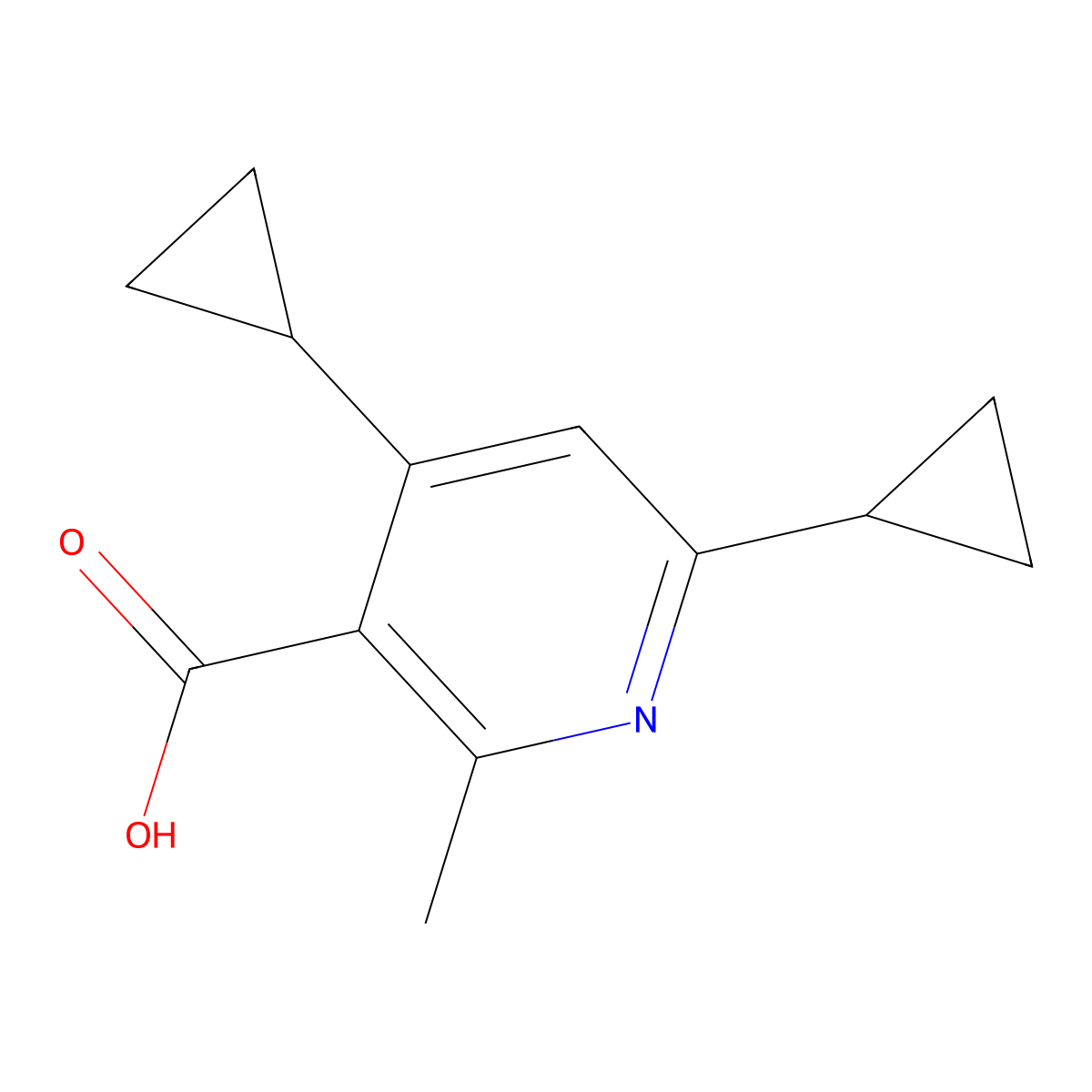 4,6-Dicyclopropyl-2-methylpyridine-3-carboxylic acid molecular structure, CAS 2092460-40-5