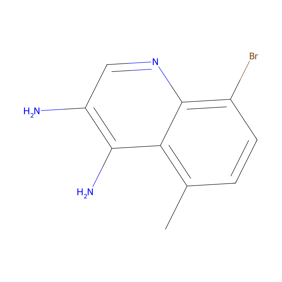 8-Bromo-5-methylquinoline-3,4-diamine molecular structure, CAS 2092463-23-3
