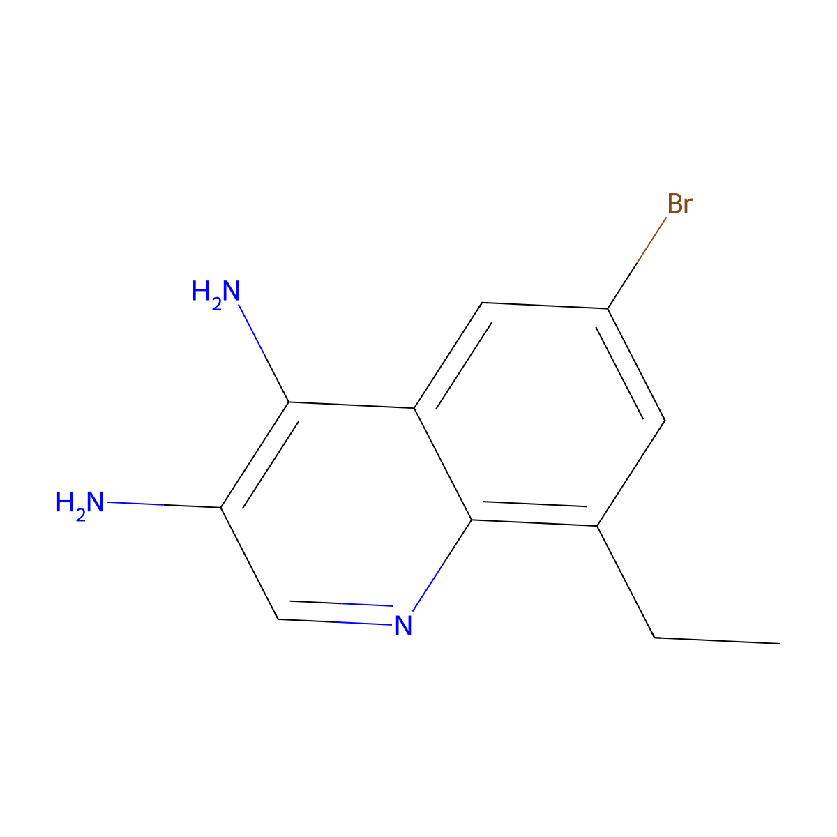 6-Bromo-8-ethylquinoline-3,4-diamine molecular structure, CAS 2092463-41-5