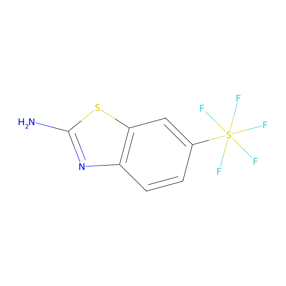 6-(Pentafluoro-lambda6-sulfanyl)-1,3-benzothiazol-2-amine molecular structure, CAS 2092468-21-6
