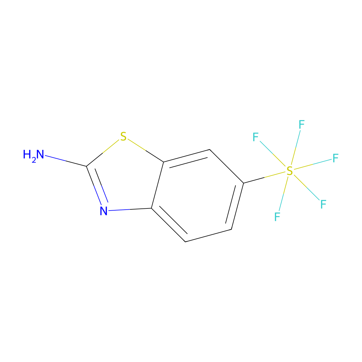 6-(Pentafluoro-lambda6-sulfanyl)-1,3-benzothiazol-2-amine molecular structure, CAS 2092468-21-6