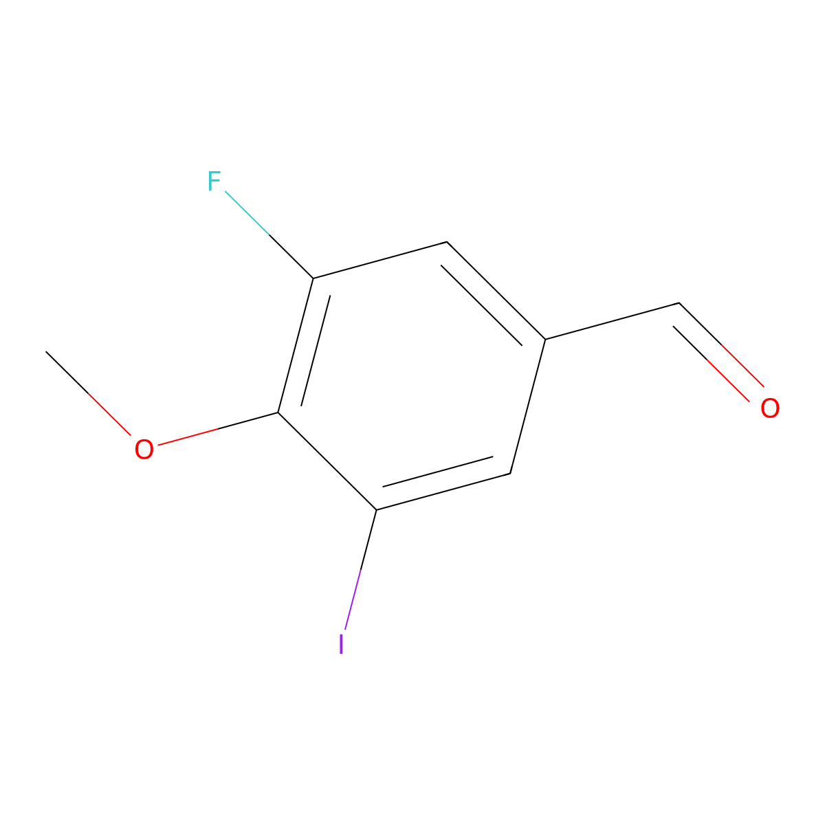 3-Fluoro-5-iodo-4-methoxybenzaldehyde molecular structure, CAS 2092471-51-5