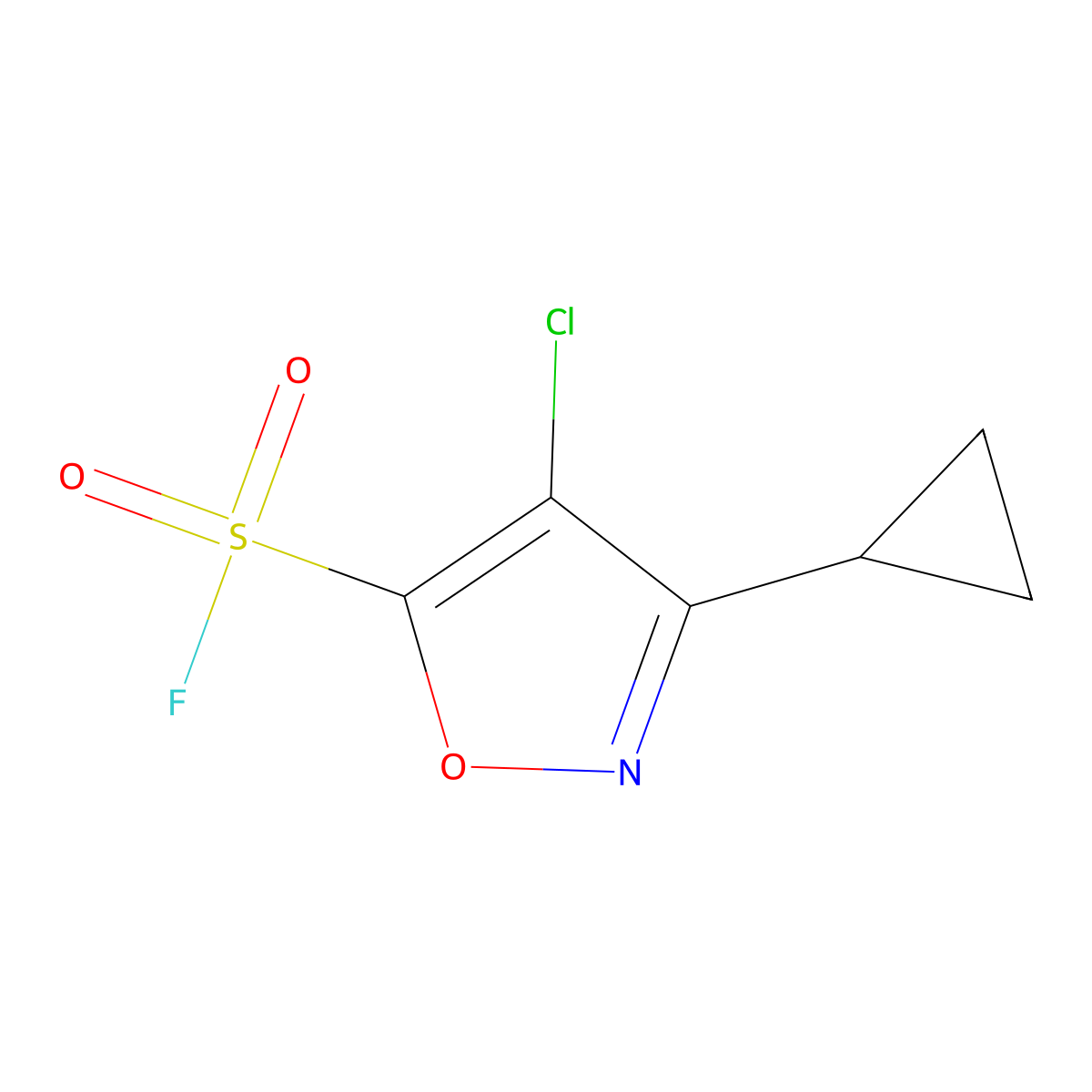 4-Chloro-3-cyclopropyl-1,2-oxazole-5-sulfonyl fluoride molecular structure, CAS 2092473-45-3