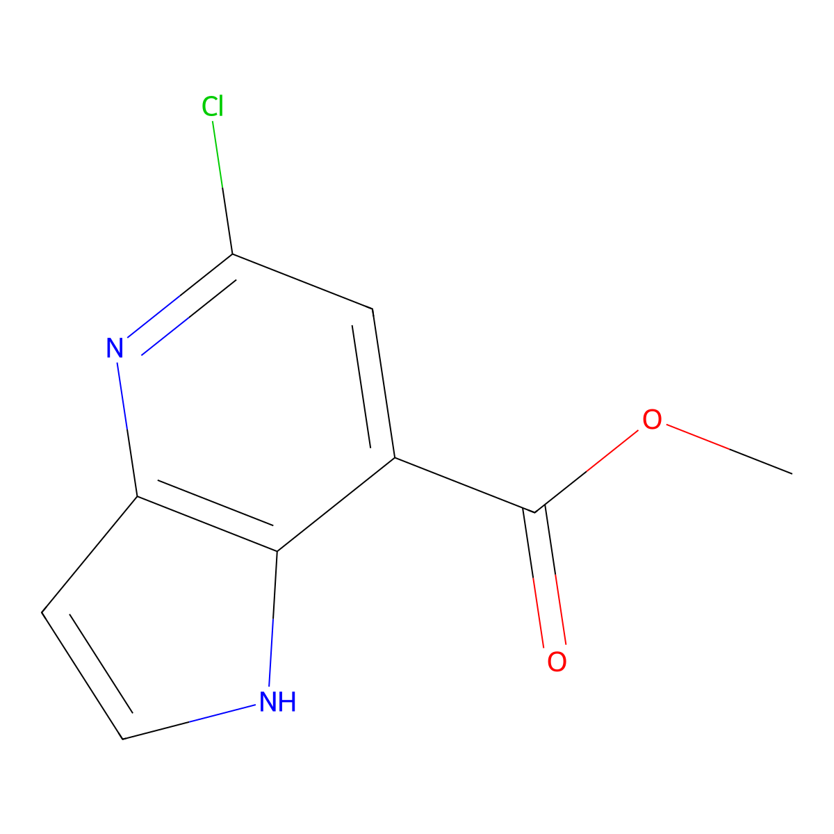 methyl 5-chloro-1H-pyrrolo[3,2-b]pyridine-7-carboxylate molecular structure, CAS 2092473-49-7