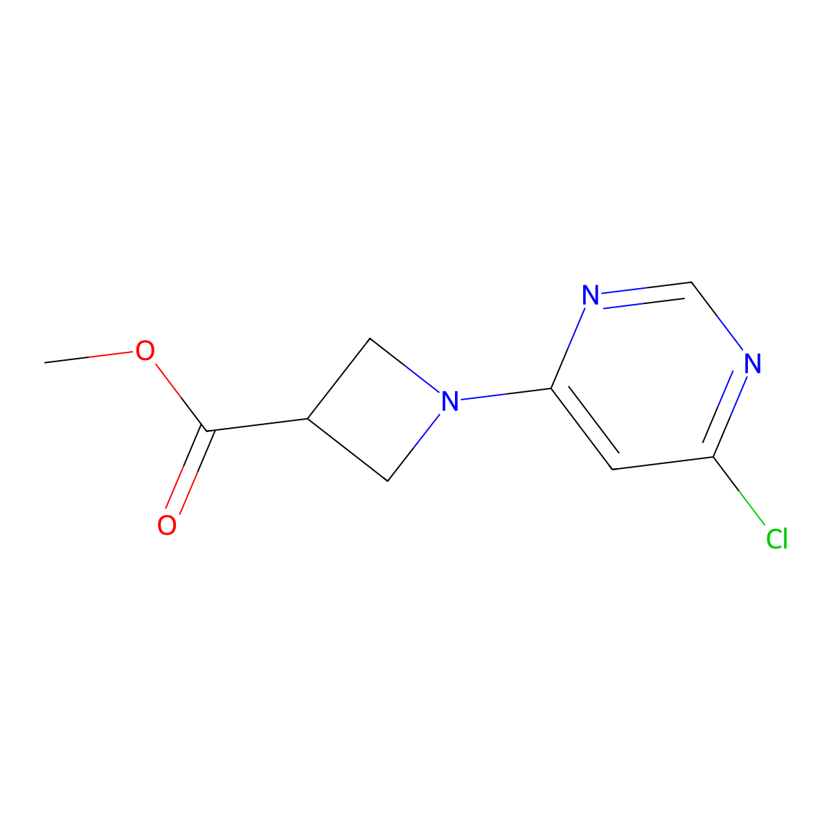 Methyl 1-(6-chloropyrimidin-4-yl)azetidine-3-carboxylate molecular structure, CAS 2092474-27-4