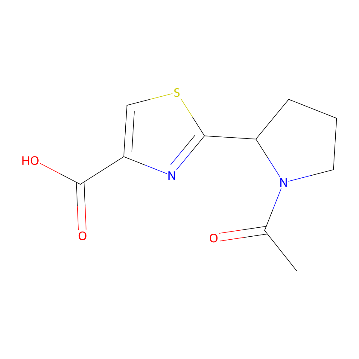 2-(1-Acetylpyrrolidin-2-yl)-1,3-thiazole-4-carboxylic acid molecular structure, CAS 2092474-90-1