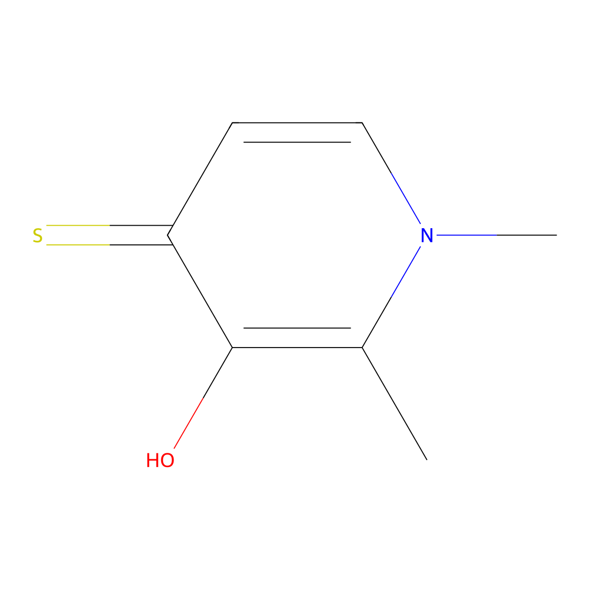 3-Hydroxy-1,2-dimethylpyridine-4(1H)-thione molecular structure, CAS 209248-75-9