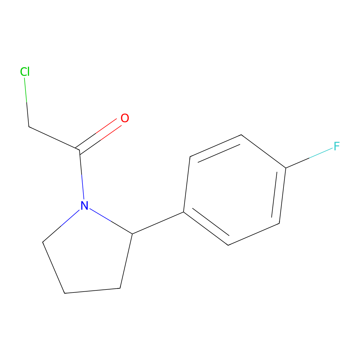 2-Chloro-1-[2-(4-fluorophenyl)pyrrolidin-1-yl]ethan-1-one molecular structure, CAS 2092480-69-6
