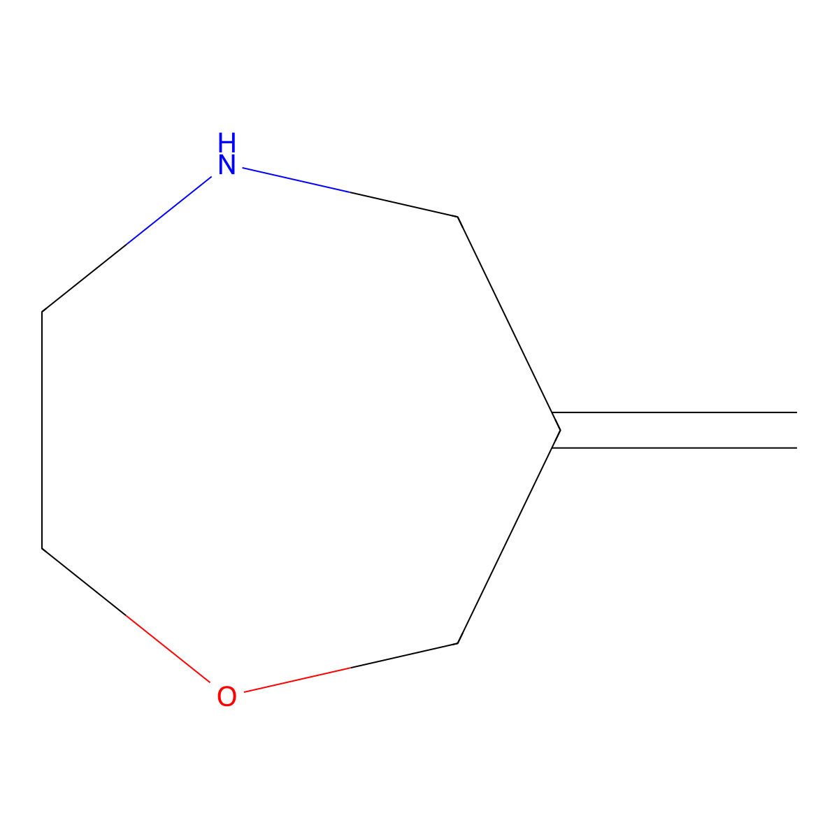 6-Methylidene-1,4-oxazepane molecular structure, CAS 2092484-49-4