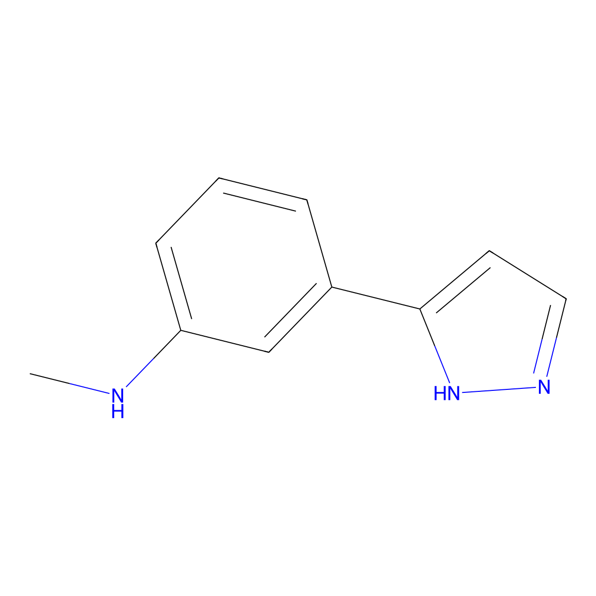 N-methyl-3-(1H-pyrazol-3-yl)aniline molecular structure, CAS 2092486-67-2