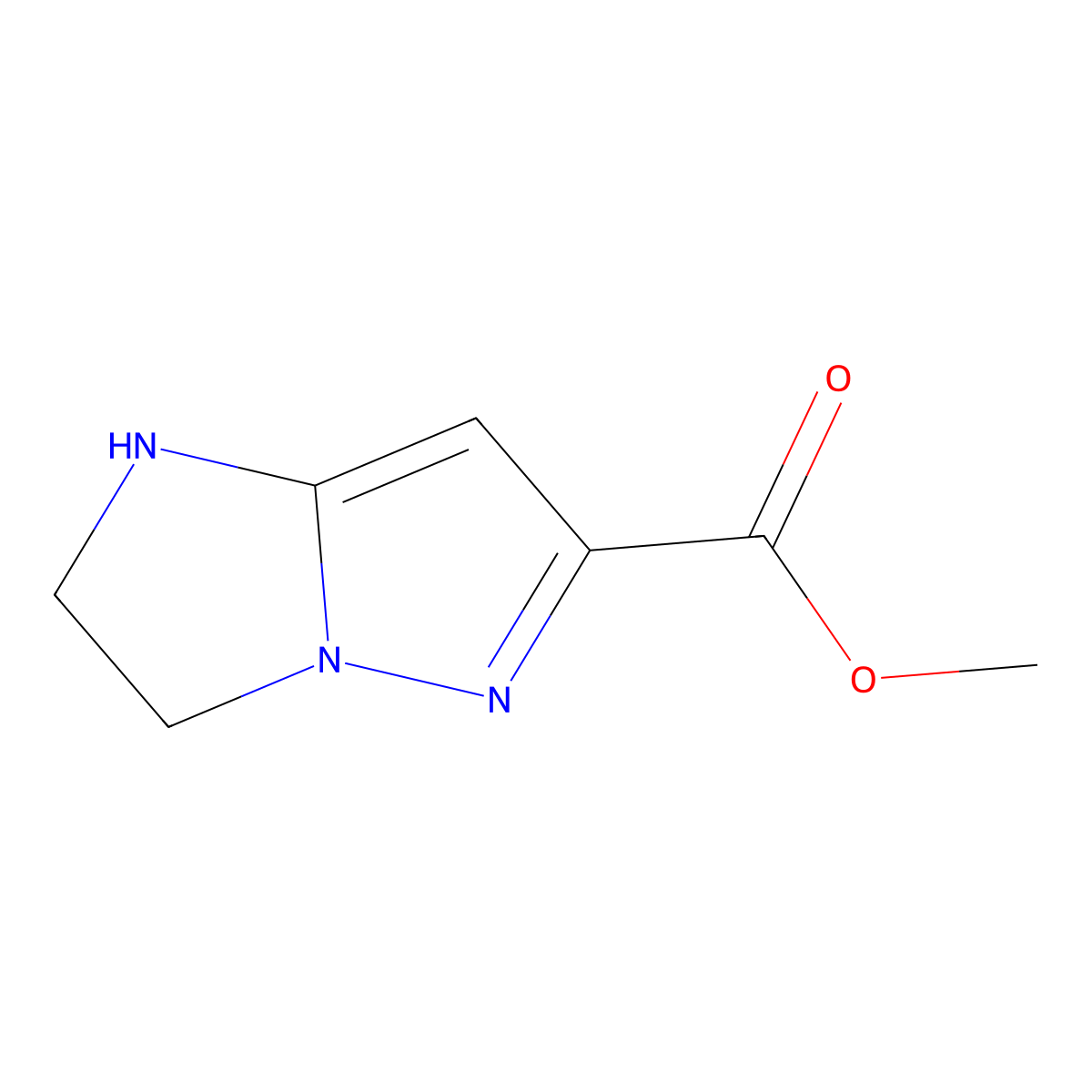 Methyl 2,3-dihydro-1H-imidazo[1,2-b]pyrazole-6-carboxylate molecular structure, CAS 2092487-12-0