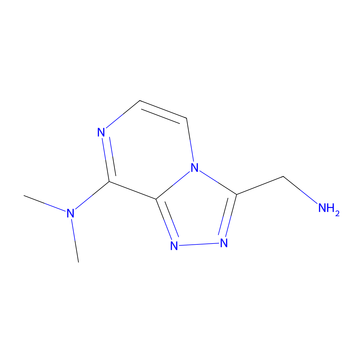 3-(aminomethyl)-N,N-dimethyl-[1,2,4]triazolo[4,3-a]pyrazin-8-amine molecular structure, CAS 2092489-71-7