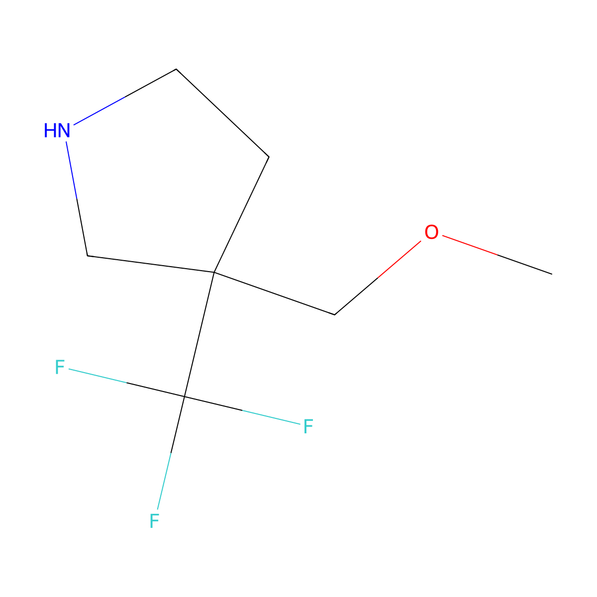 3-(Methoxymethyl)-3-(trifluoromethyl)pyrrolidine molecular structure, CAS 2092490-75-8