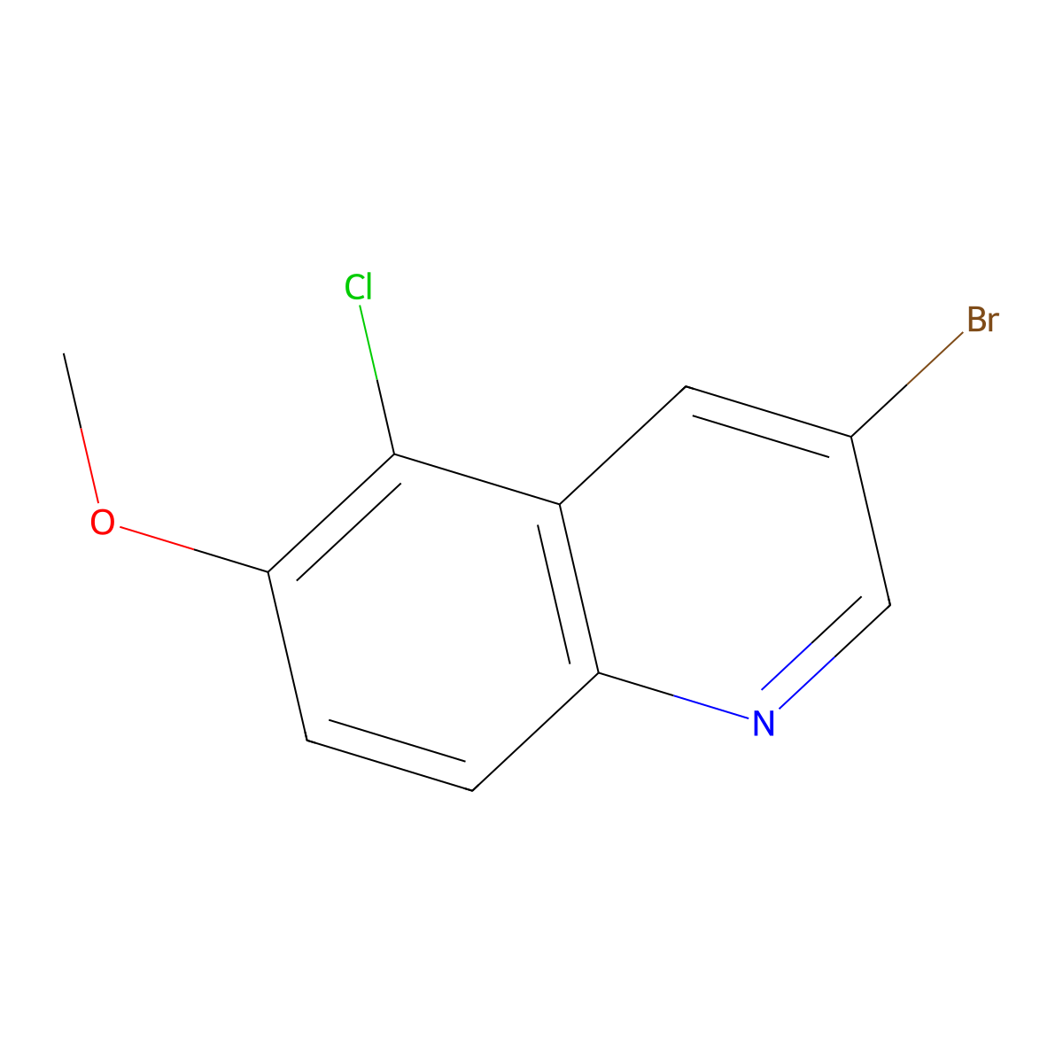 3-Bromo-5-chloro-6-methoxyquinoline molecular structure, CAS 2092491-90-0
