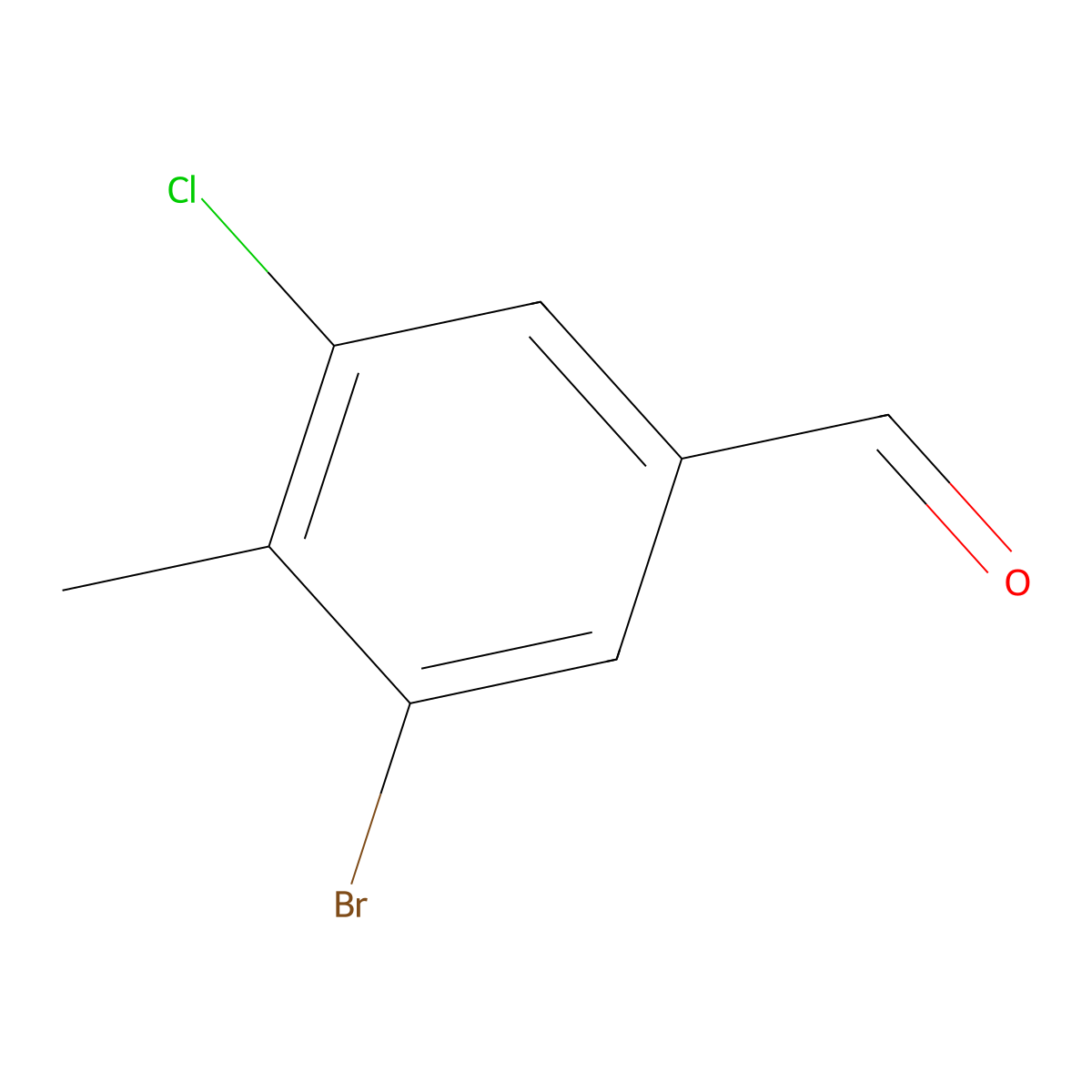 3-Bromo-5-chloro-4-methylbenzaldehyde molecular structure, CAS 2092498-93-4