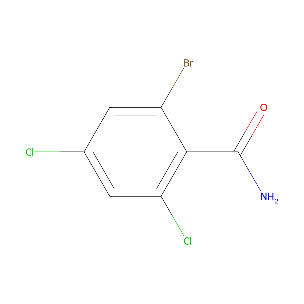 2-Bromo-4,6-dichlorobenzamide molecular structure, CAS 2092499-44-8