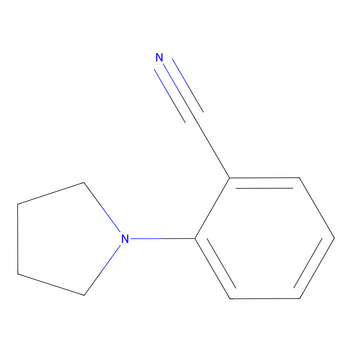 2-(Pyrrolidin-1-yl)benzonitrile molecular structure, CAS 20925-25-1