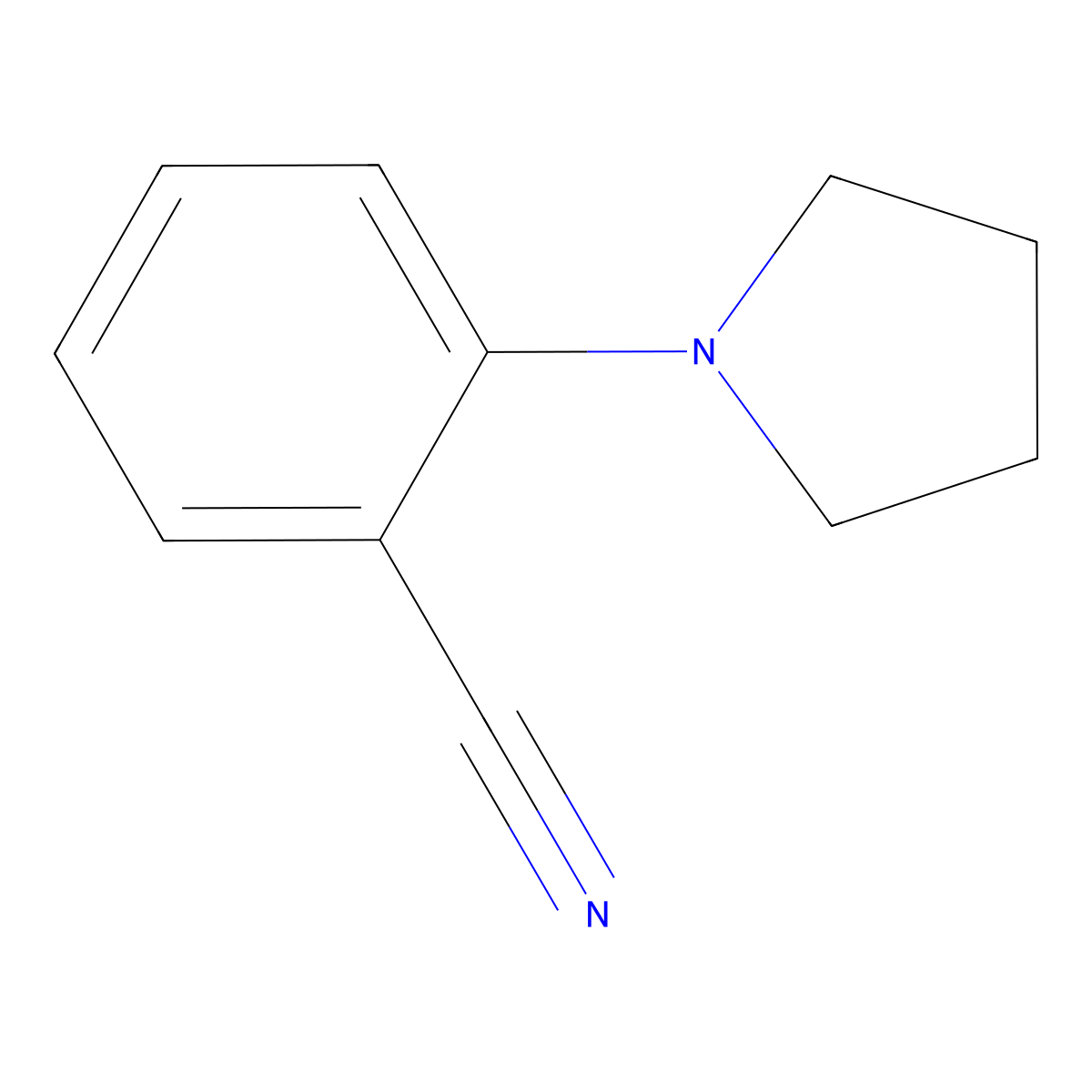 2-(Pyrrolidin-1-yl)benzonitrile molecular structure, CAS 20925-25-1