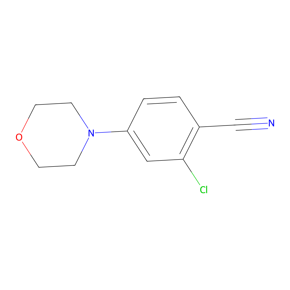 2-Chloro-4-morpholinobenzonitrile molecular structure, CAS 20925-51-3