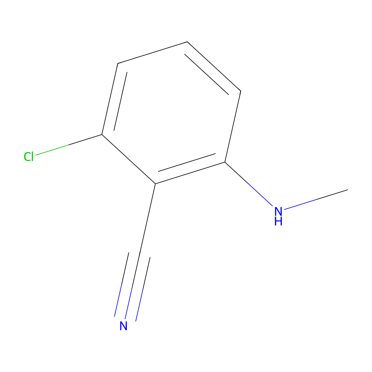 2-Chloro-6-(methylamino)benzonitrile molecular structure, CAS 20925-55-7
