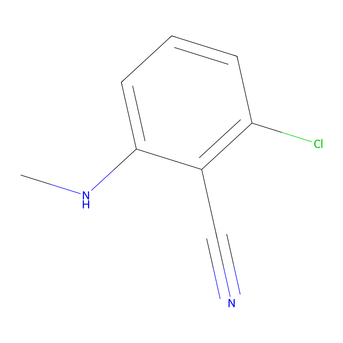 2-Chloro-6-(methylamino)benzonitrile molecular structure, CAS 20925-55-7