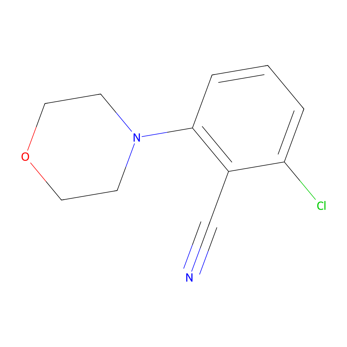 2-Chloro-6-morpholin-4-ylbenzonitrile molecular structure, CAS 20925-56-8