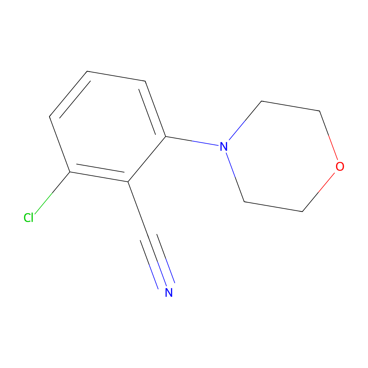 2-Chloro-6-morpholin-4-ylbenzonitrile molecular structure, CAS 20925-56-8