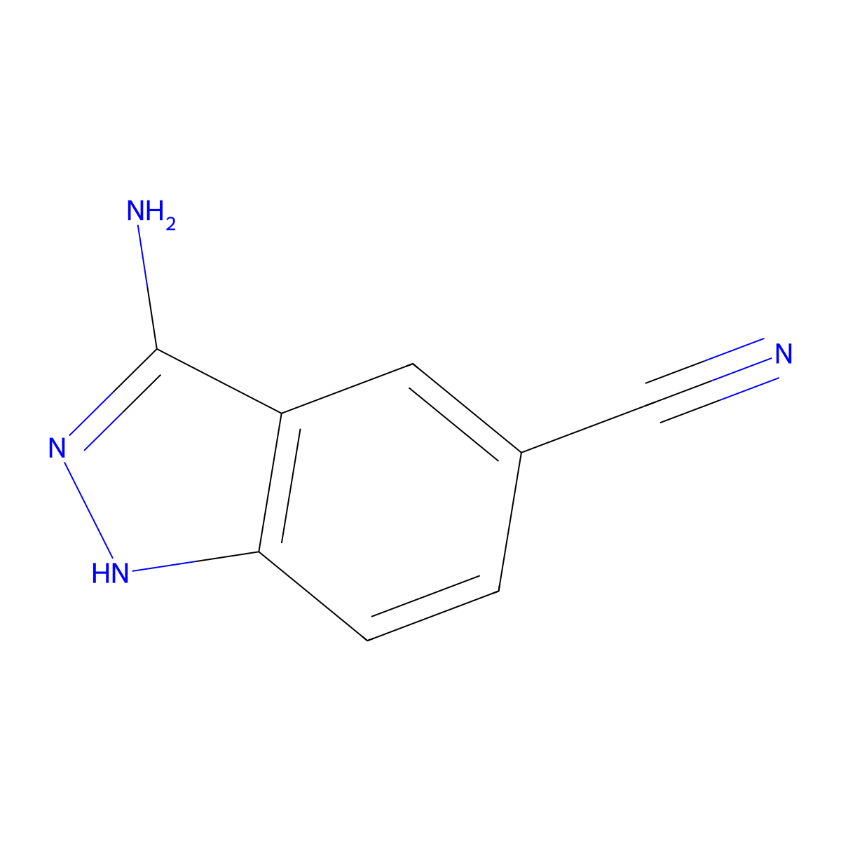 3-Amino-1H-indazole-5-carbonitrile molecular structure, CAS 20925-62-6