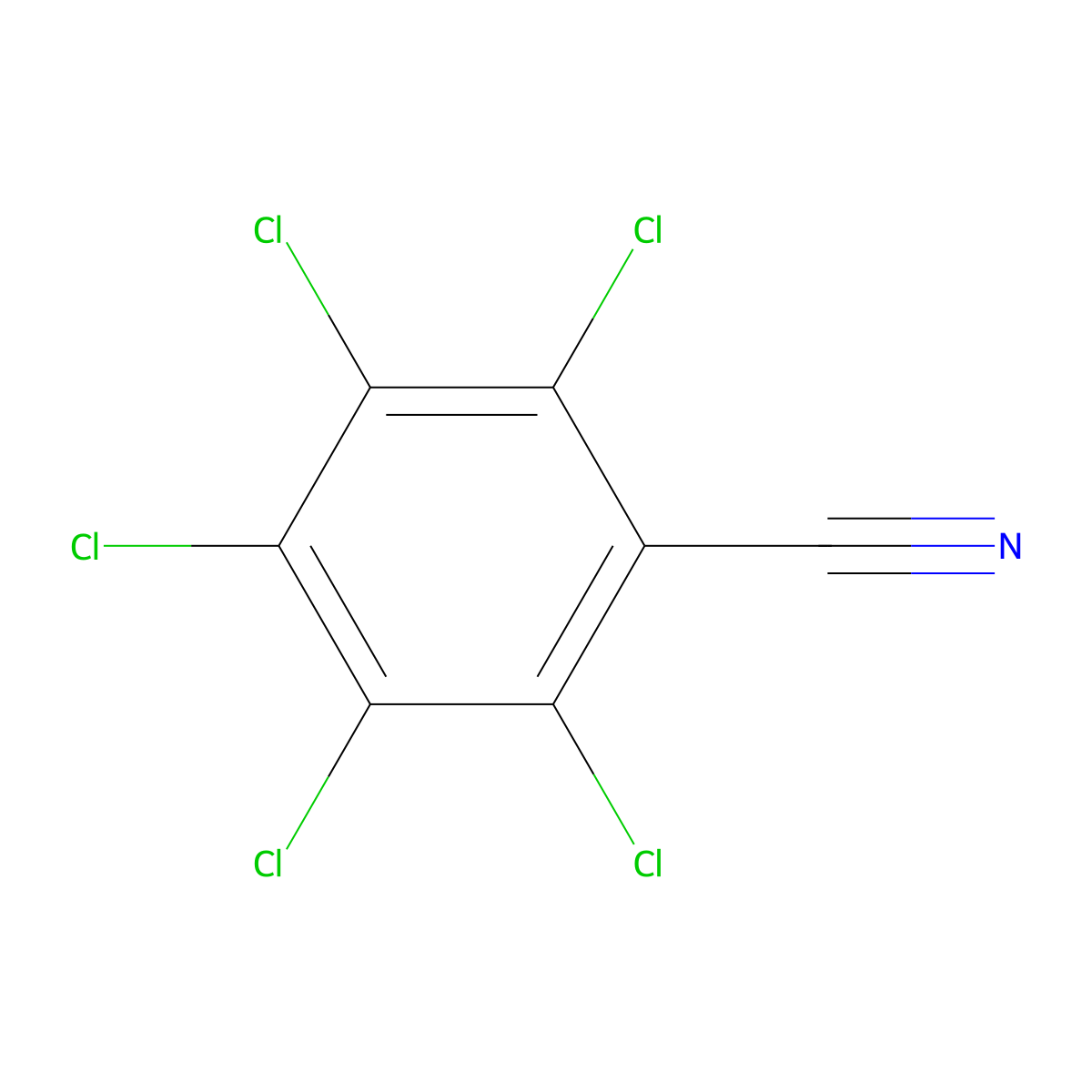 Pentachlorobenzonitrile molecular structure, CAS 20925-85-3