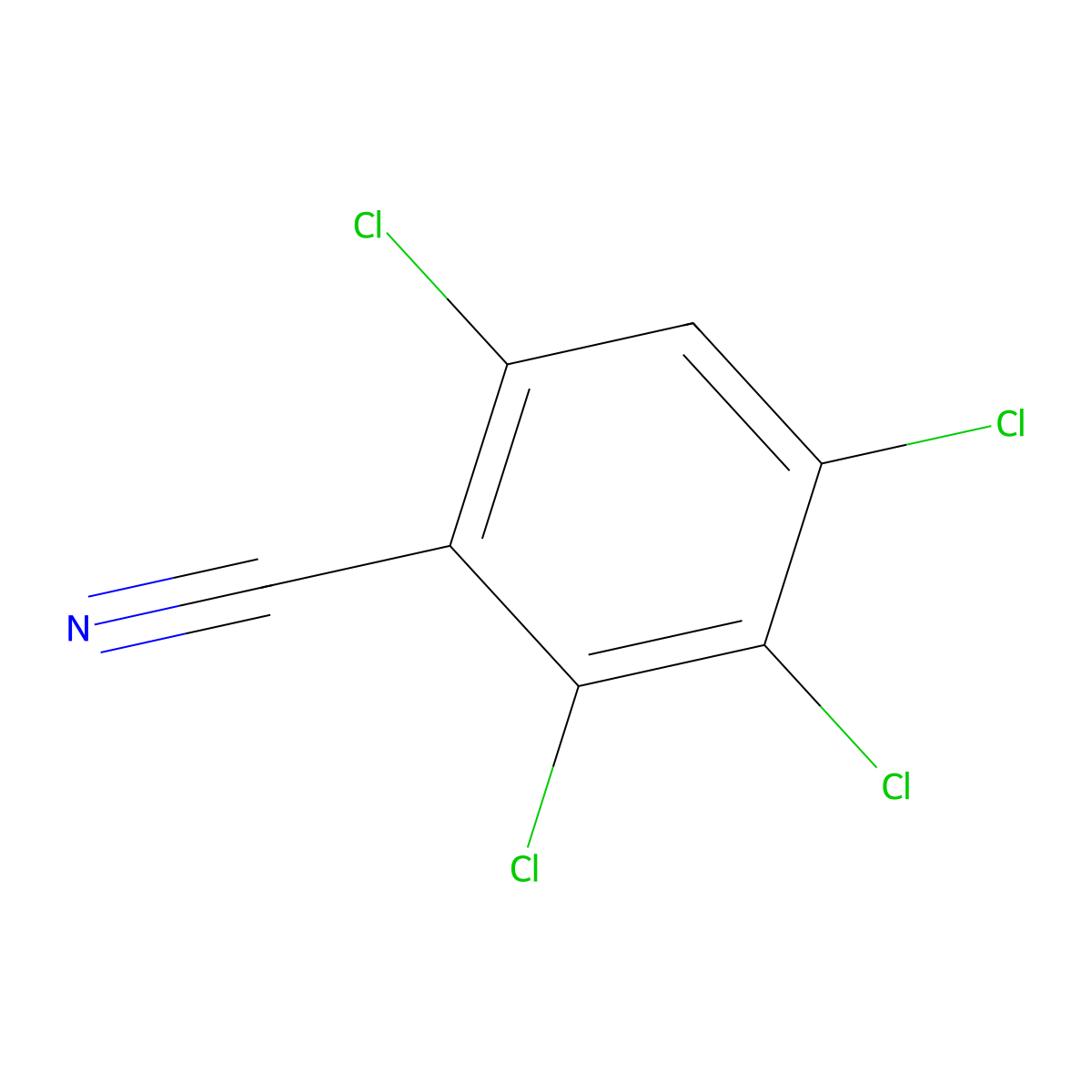 2,3,4,6-Tetrachlorobenzonitrile molecular structure, CAS 20925-86-4
