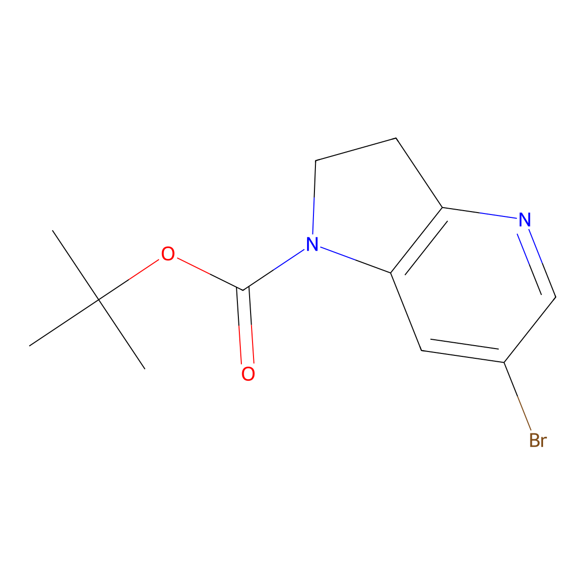 tert-butyl 6-bromo-2,3-dihydro-1H-pyrrolo[3,2-b]pyridine-1-carboxylate molecular structure, CAS 2092500-80-4