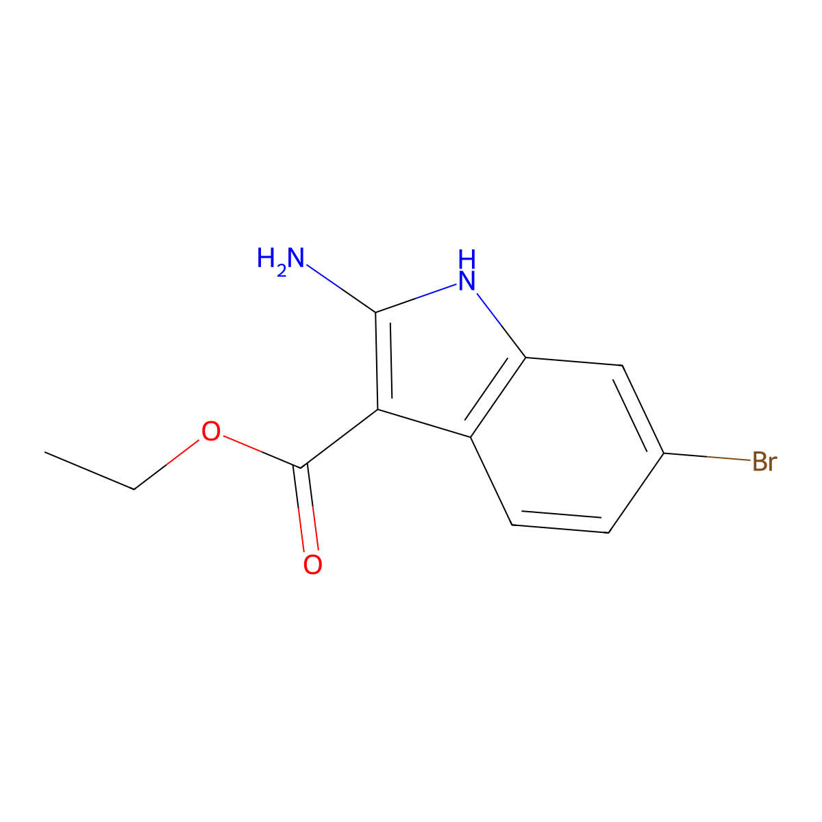 ethyl 2-amino-6-bromo-1H-indole-3-carboxylate molecular structure, CAS 2092501-54-5