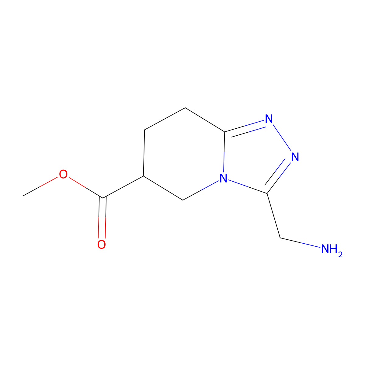 Methyl 3-(aminomethyl)-5H,6H,7H,8H-[1,2,4]triazolo[4,3-a]pyridine-6-carboxylate molecular structure, CAS 2092501-98-7
