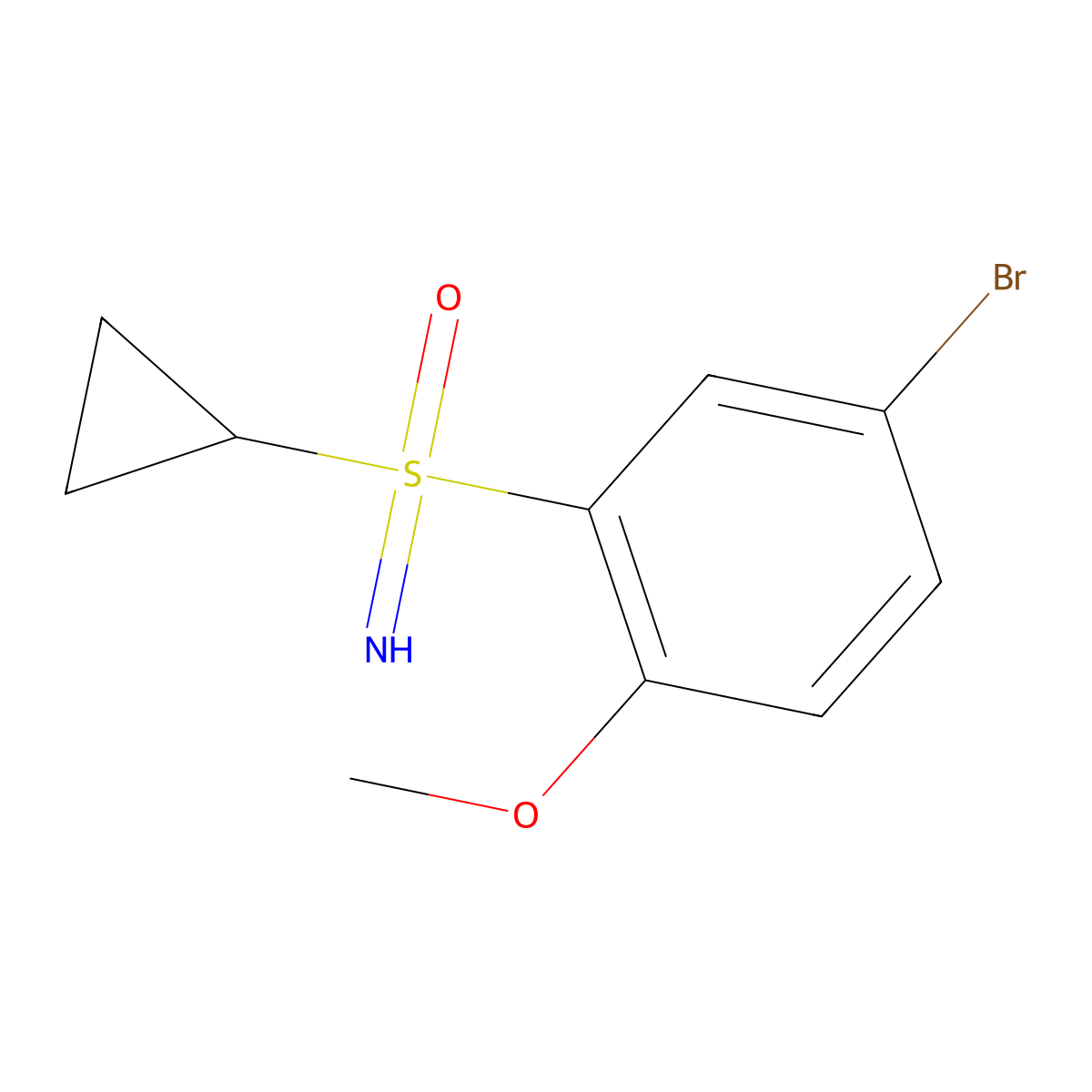 [(5-Bromo-2-methoxyphenyl)(cyclopropyl)imino-lambda6-sulfanyl]one molecular structure, CAS 2092502-59-3