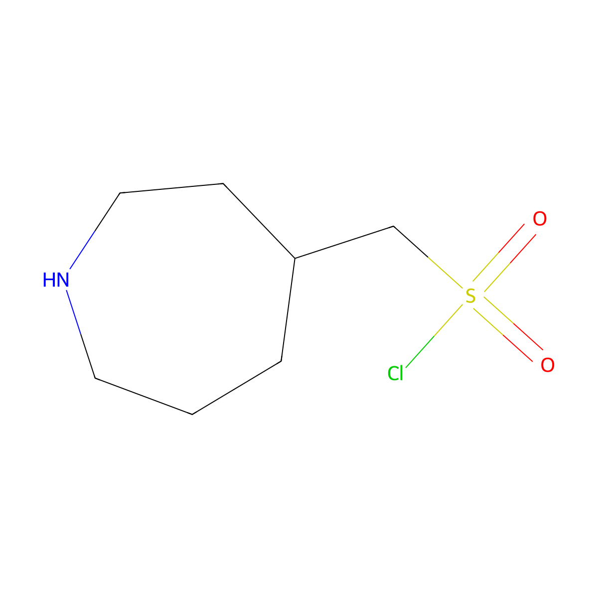 (Azepan-4-yl)methanesulfonyl chloride molecular structure, CAS 2092505-44-5