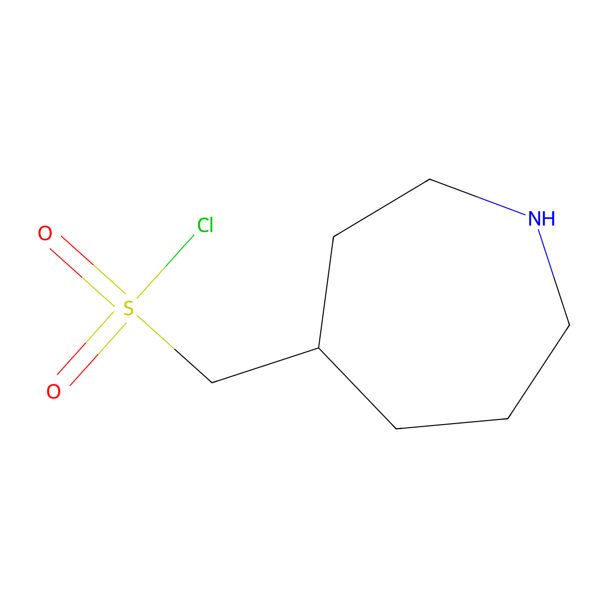 (Azepan-4-yl)methanesulfonyl chloride molecular structure, CAS 2092505-44-5