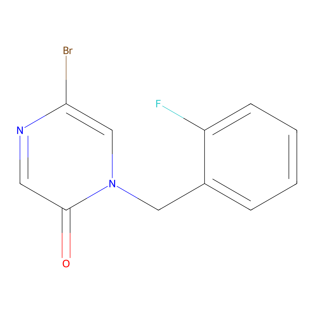 5-Bromo-1-(2-fluorobenzyl)pyrazin-2(1H)-one molecular structure, CAS 2092505-90-1